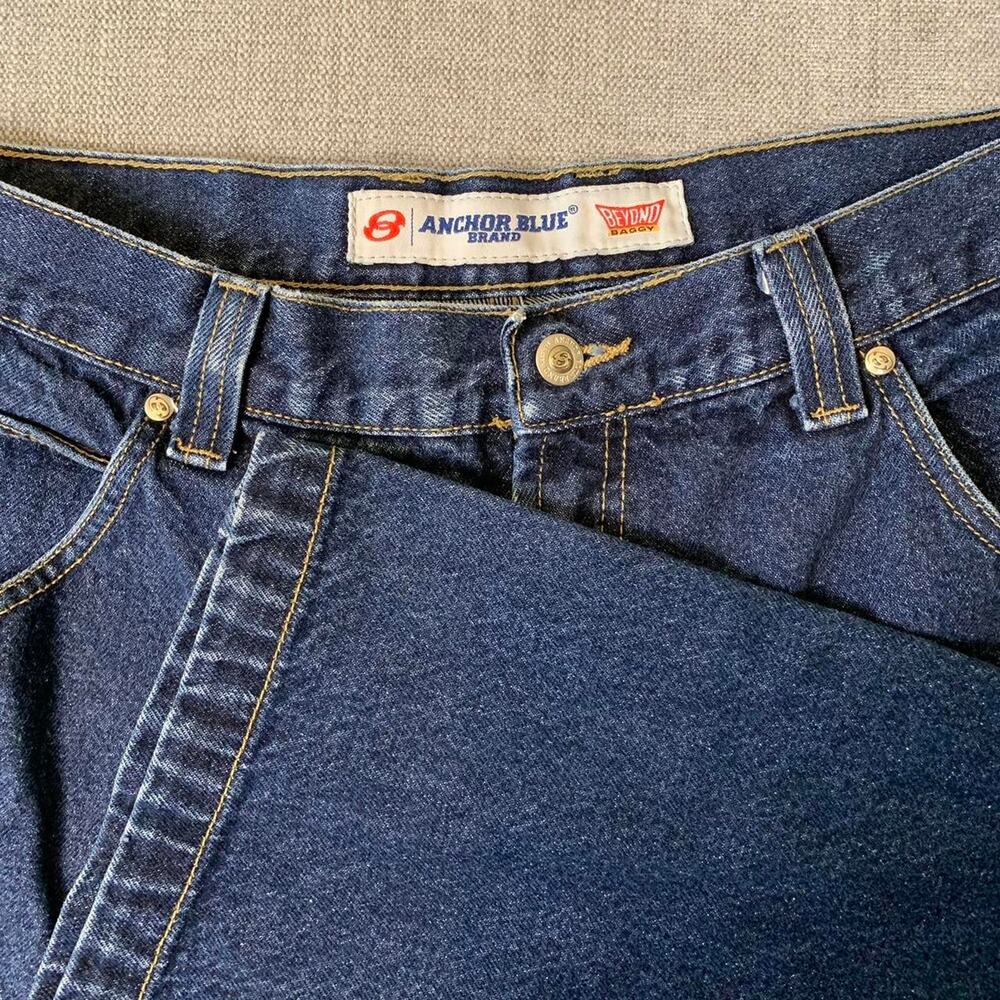 Y2K 90s Anchor Blue Beyond Baggy Jorts